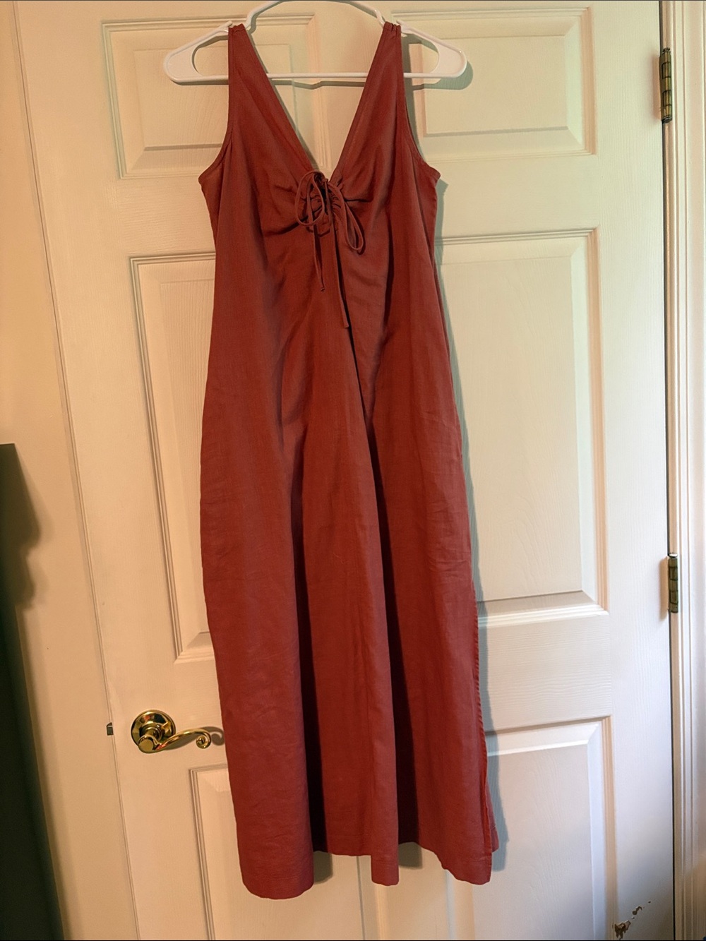 Lou & Grey Tie-Front Rust Maxi Dress